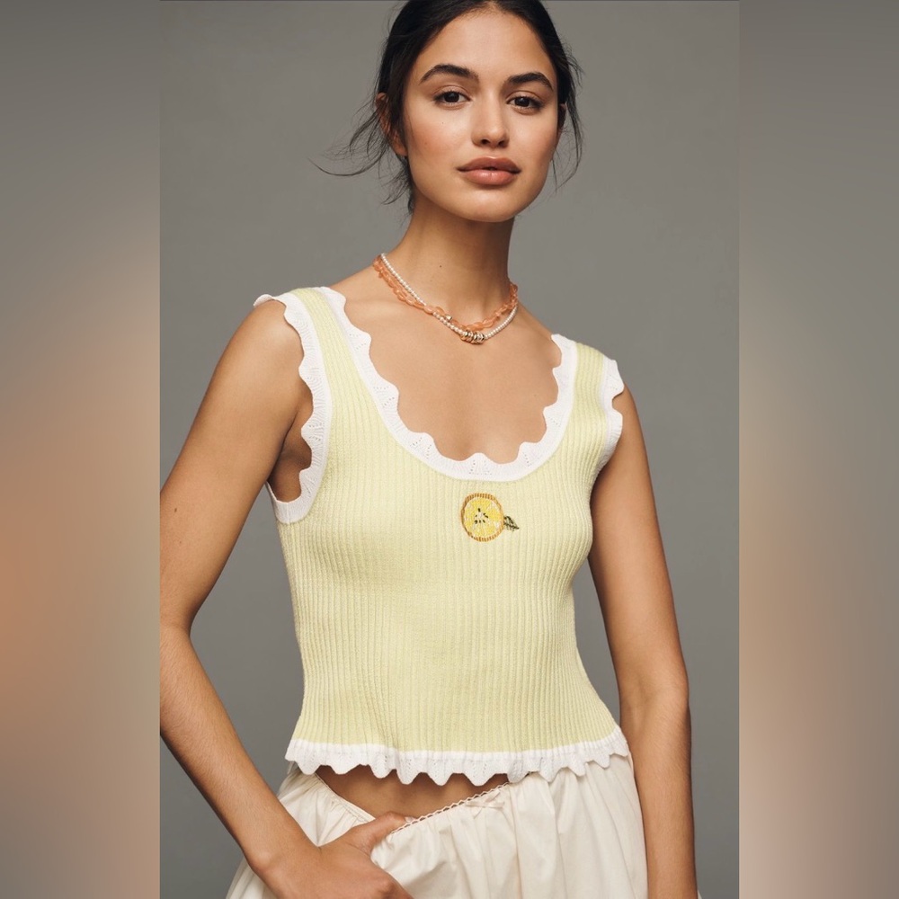 ✨ Anthropologie Crop Scallop Sweater Tank